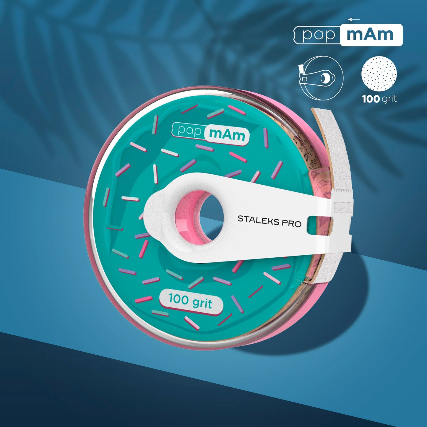 White disposable abrasive tape papmAm EXPERT in a plastic case STALEKS PRO 100 grit - Pipa Cosmetics Staleks Pro