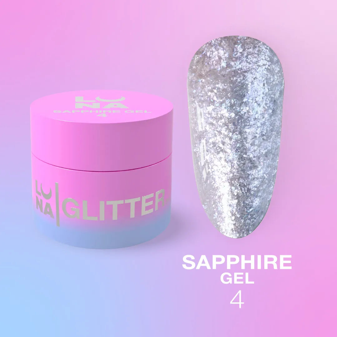 Lunamoon Sapphire Gel Glitter № 4 5ml | Pipa Cosmetics
