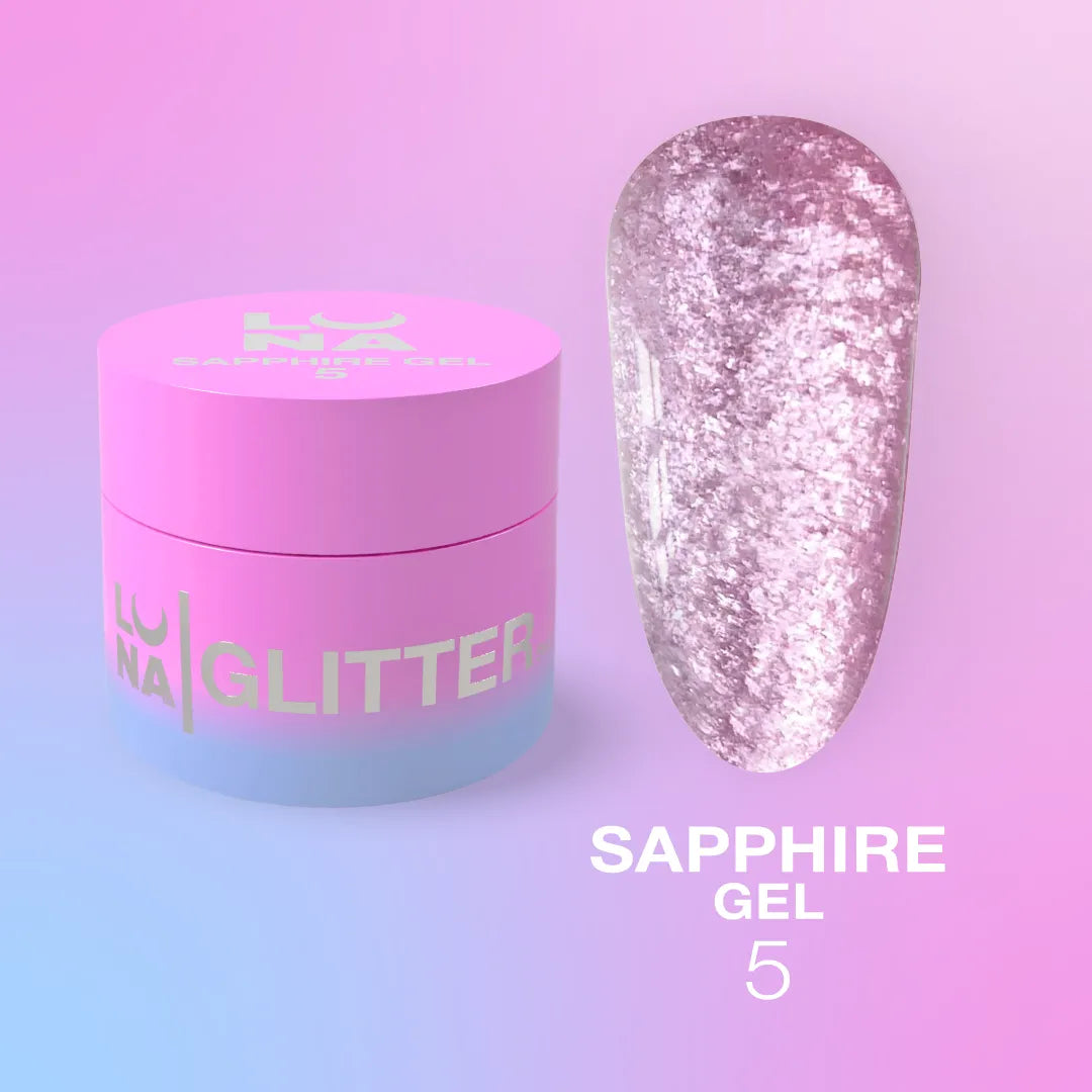 Lunamoon Sapphire Gel Glitter № 5 5ml | Pipa Cosmetics