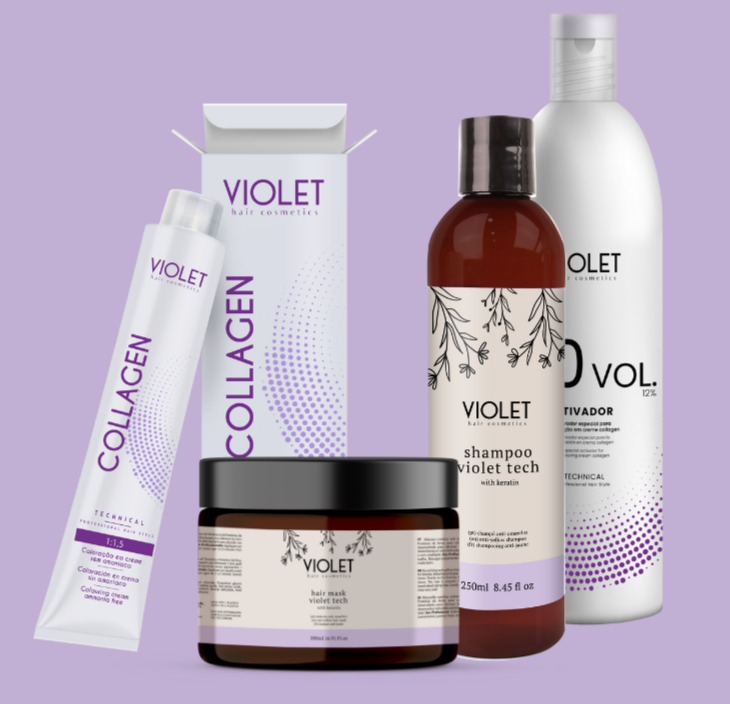 Violet Color + Treatment Kit – 250ml Shampoo (2 Free Developers)
