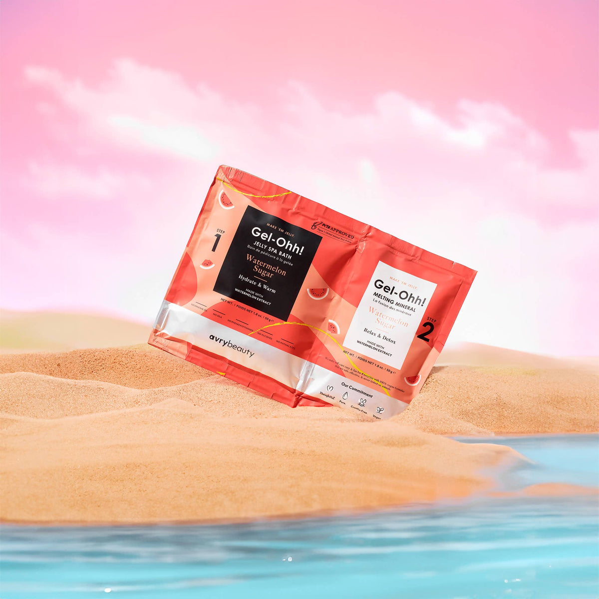 AvryBeauty - Cuidados para os Pés K-Beauty: Gel-Ohh! Jelly Spa Pedi — Açúcar de Melancia - Pipa Cosmetics