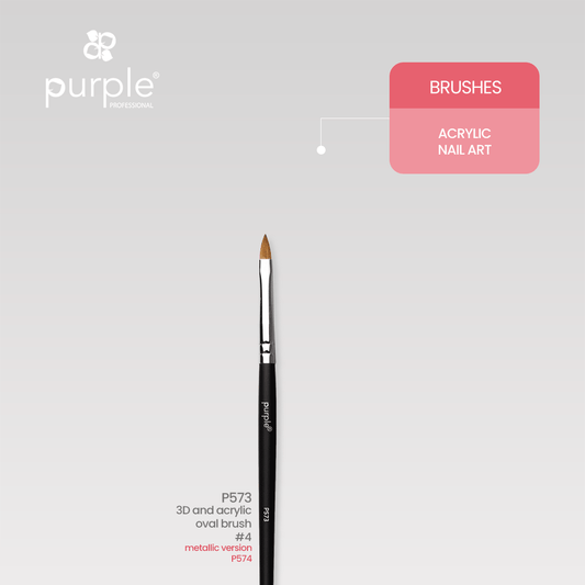 Oval 3D and Acrilic Brush #4 (wooden handle)