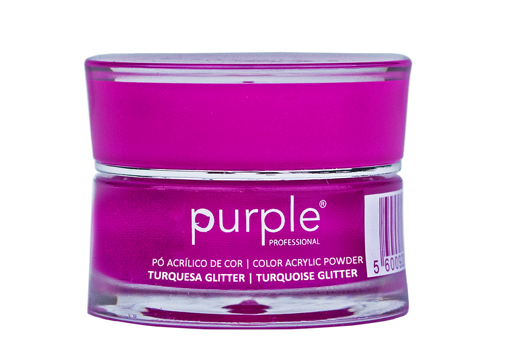 Acrylic Powder Turquoise Glitter - Pipa Cosmetics Purple Professional®