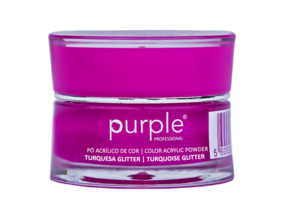 Acrylic Powder Turquoise Glitter - Pipa Cosmetics Purple Professional®