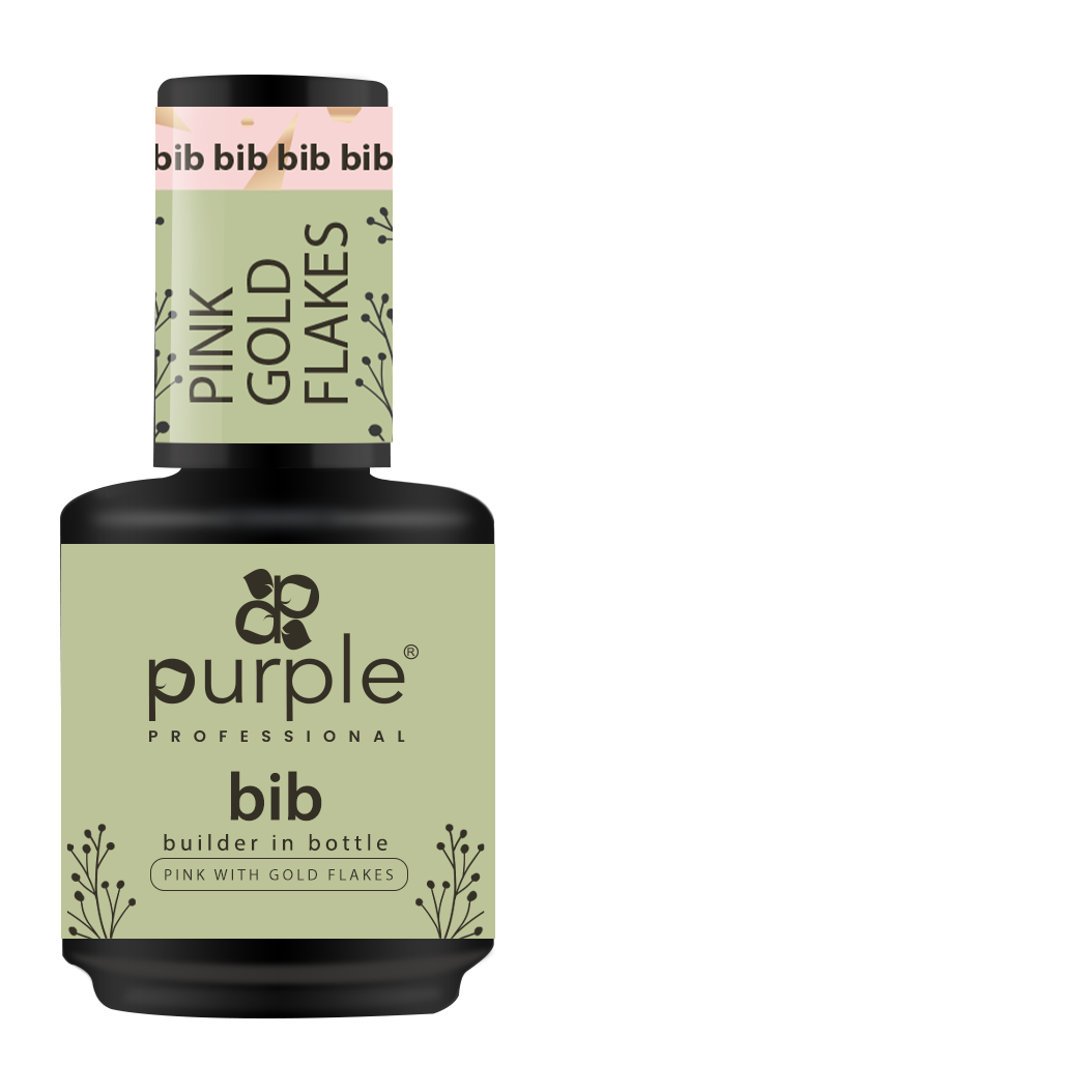 BIB - Builder In Bottle Pink With Gold Flakes - Pipa Cosmetics Purple Professional®