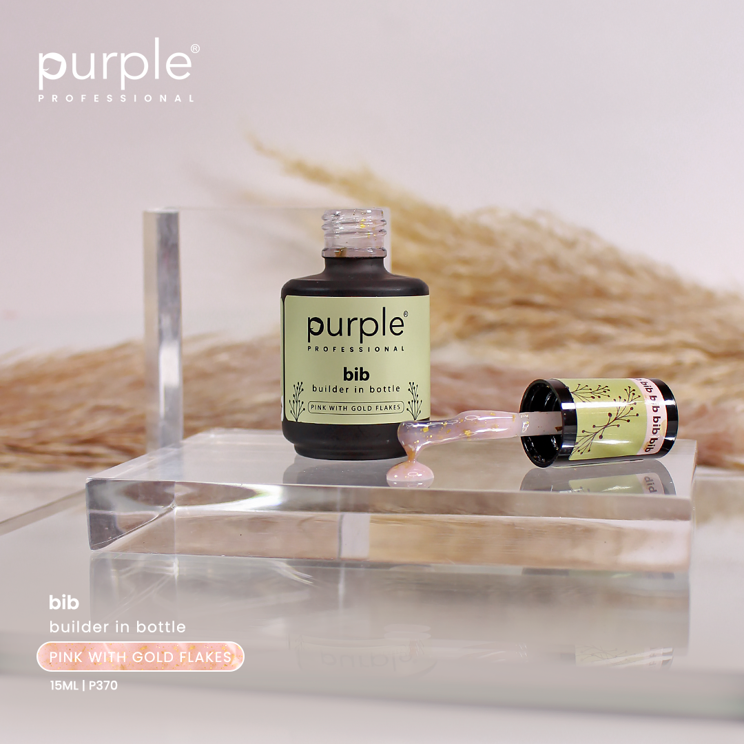 BIB - Builder In Bottle Pink With Gold Flakes - Pipa Cosmetics Purple Professional®