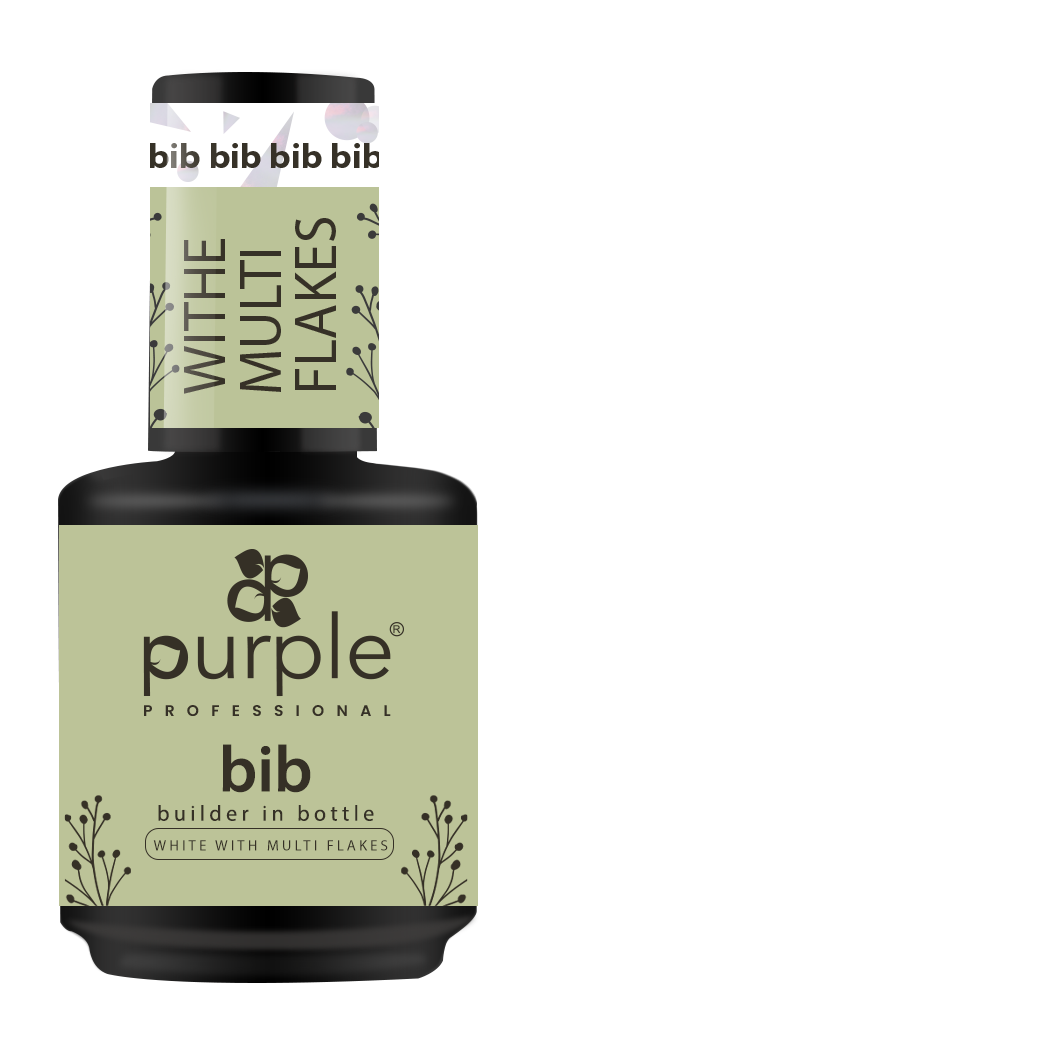 BIB - Builder In Bottle White With Multi Flakes - Pipa Cosmetics Purple Professional®