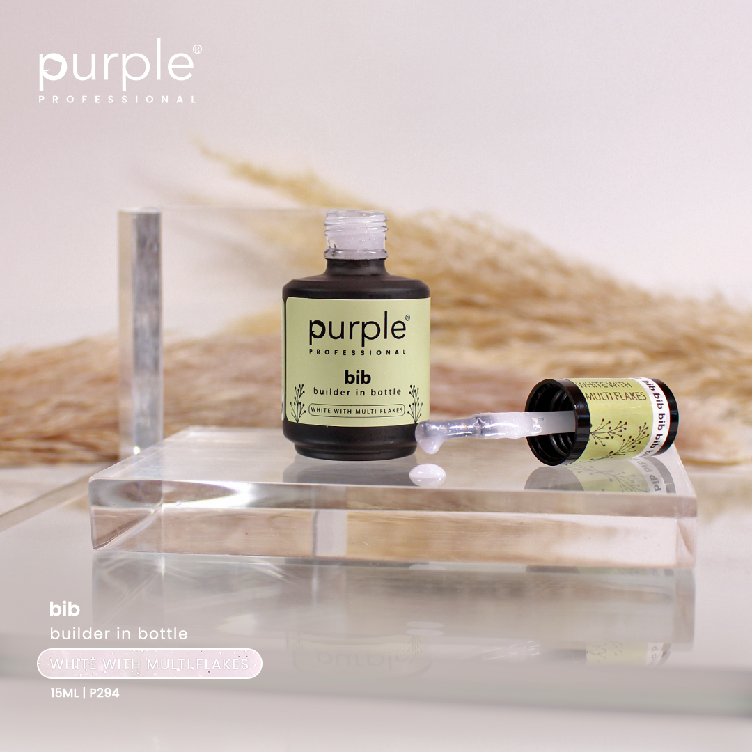 BIB - Builder In Bottle White With Multi Flakes - Pipa Cosmetics Purple Professional®