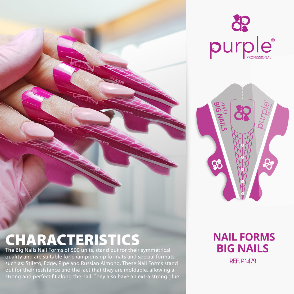 Big Nails Nail Forms - Pipa Cosmetics Purple Professional®