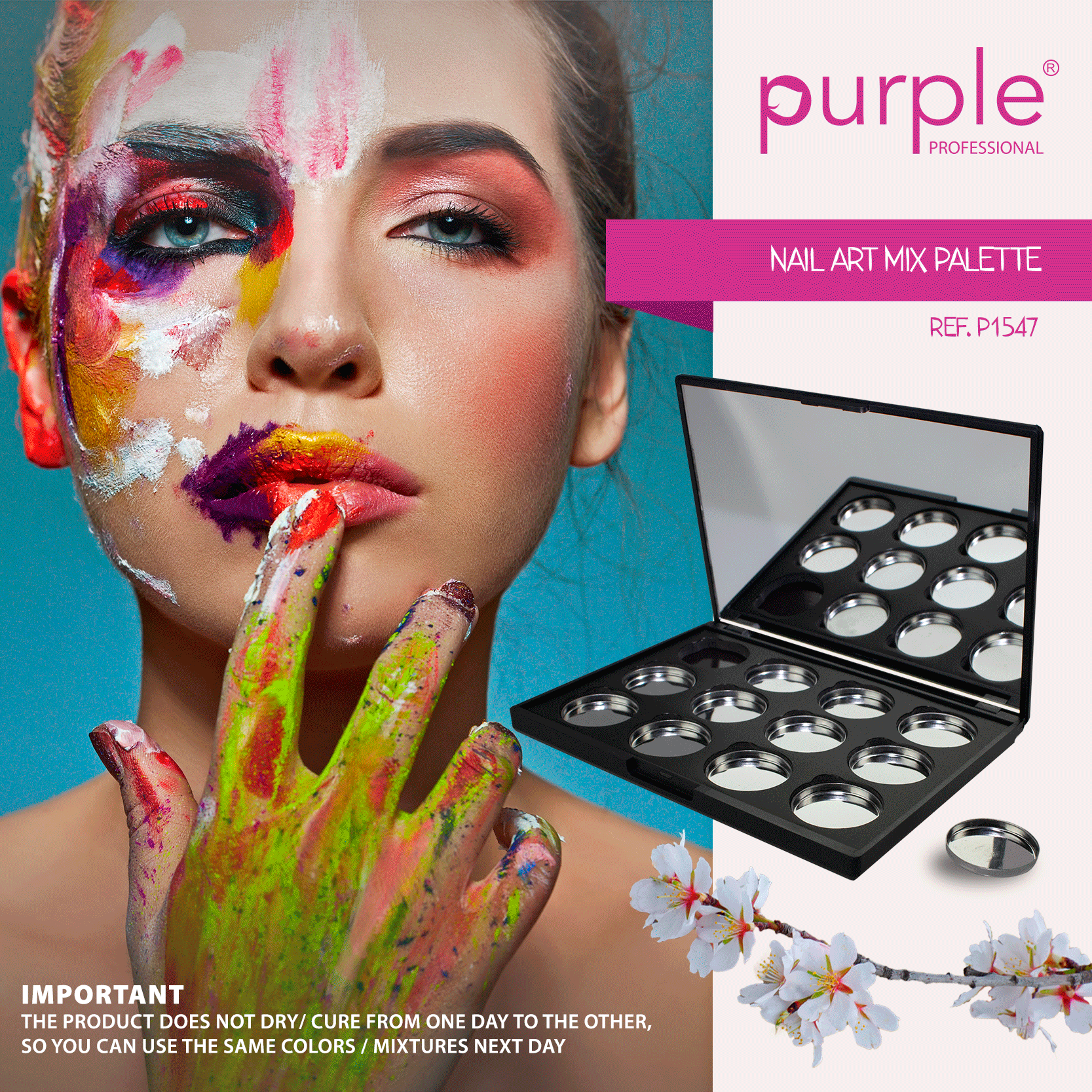 Box for Nail Art Mixes - Pipa Cosmetics Purple Professional®