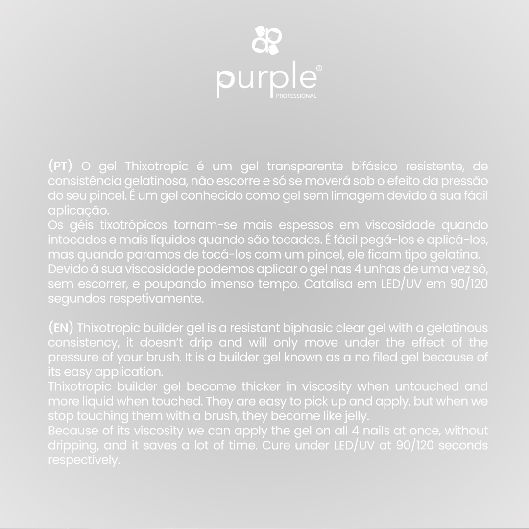 Builder Gel Thixo Crystal Clear - Pipa Cosmetics Purple Professional®