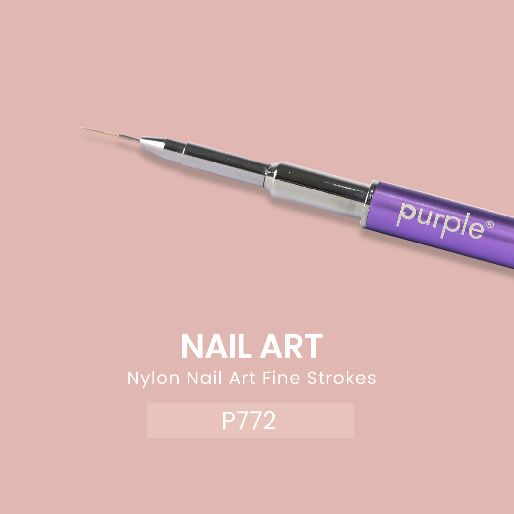 Nylon Nail Art Thin Strokes Brush 7mm (metallic handle)