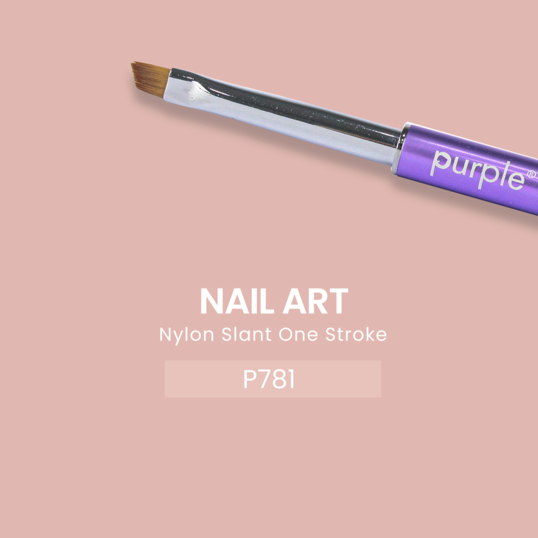 Nylon Slant One Stroke M Brush #4 (metallic handle)