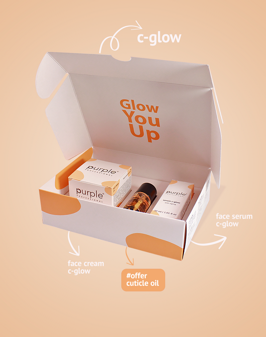Cream + Serum C-Glow + Oferta Nail Oil 10ml - Pipa Cosmetics Purple Professional®