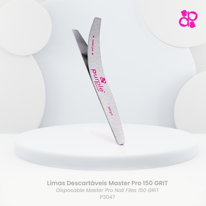 Disposable Files Master Pro 150 (30uni) - Pipa Cosmetics Purple Professional®