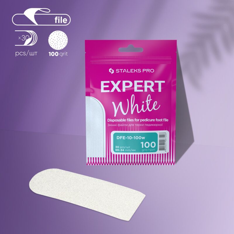 Disposable White Files For Metal Foot File EXPERT 10 - 100 grit - Pipa Cosmetics Staleks Pro