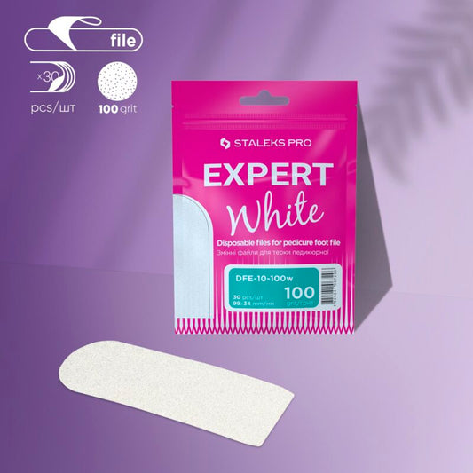 Disposable White Files For Metal Foot File EXPERT 10 - 100 grit - Pipa Cosmetics Staleks Pro