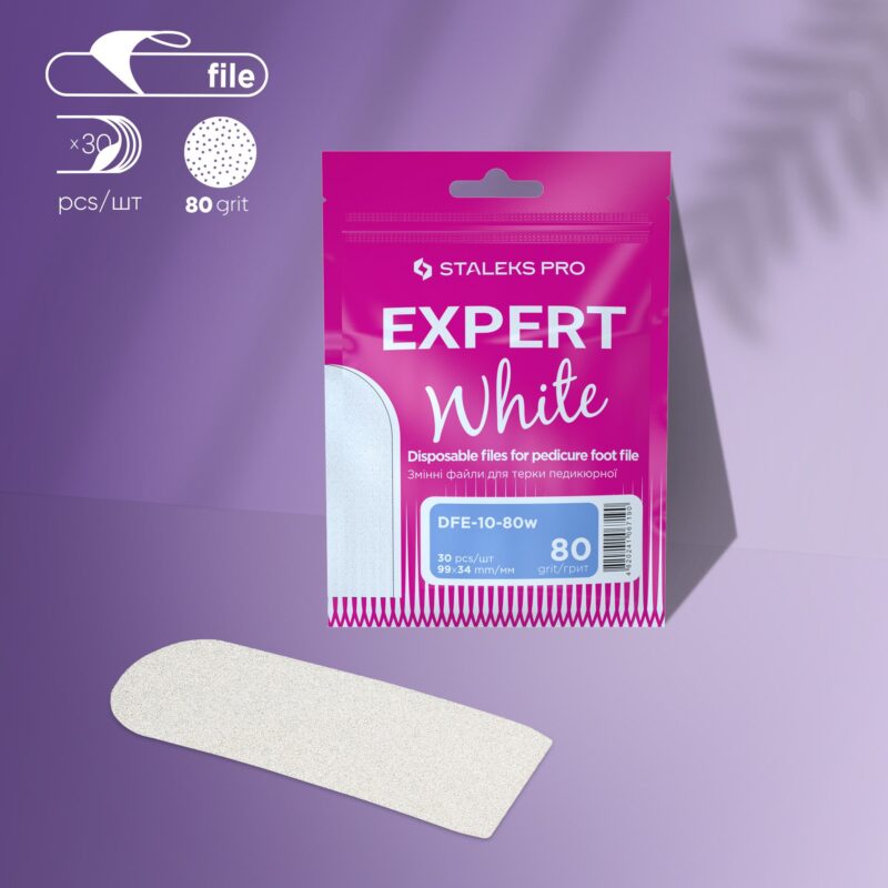 Disposable White Files For Metal Foot File EXPERT 10 - 80 grit - Pipa Cosmetics Staleks Pro