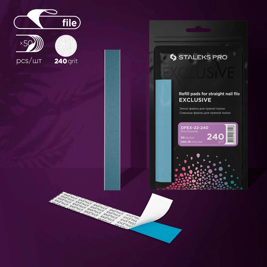 Disposable files for straight nail files EXCLUSIVE 22 (50 pcs) - Pipa Cosmetics Staleks Pro