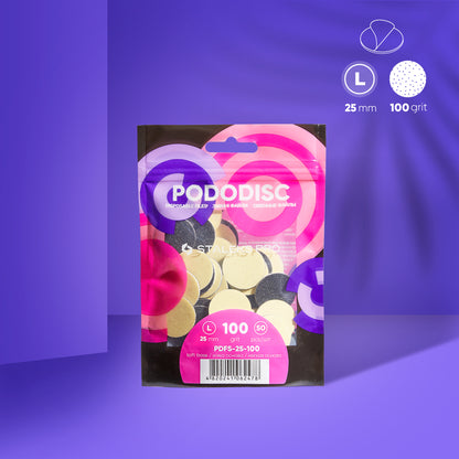 Disposable files on a soft base for pedicure disc PODODISC STALEKS PRO L 100 grit (50 pcs) - Pipa Cosmetics Staleks Pro