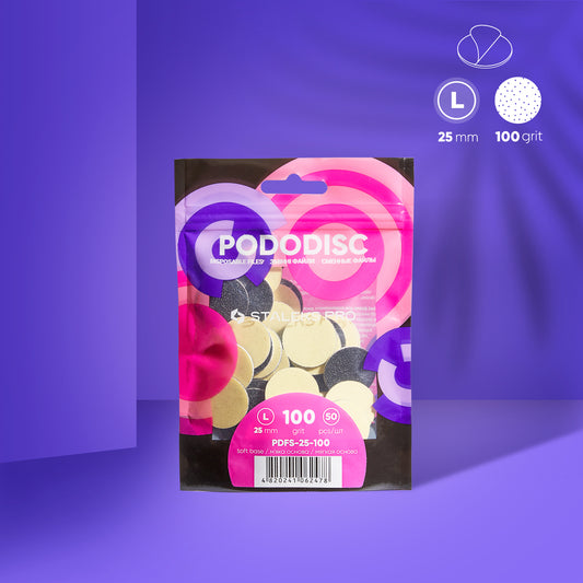 Disposable files on a soft base for pedicure disc PODODISC STALEKS PRO L 100 grit (50 pcs) - Pipa Cosmetics Staleks Pro