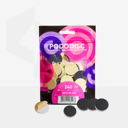 Disposable files on a soft base for pedicure disc PODODISC STALEKS PRO L 240 grit (50 pcs) - Pipa Cosmetics Staleks Pro