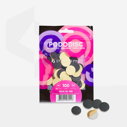 Disposable files on a soft base for pedicure disc PODODISC STALEKS PRO M 100 grit (50 pcs) - Pipa Cosmetics Staleks Pro