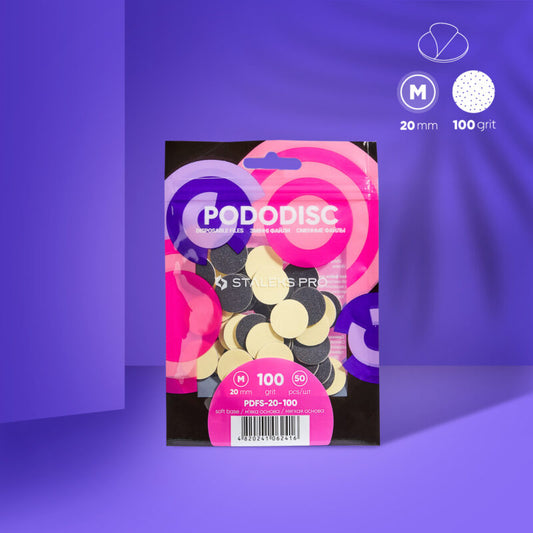 Disposable files on a soft base for pedicure disc PODODISC STALEKS PRO M 100 grit (50 pcs) - Pipa Cosmetics Staleks Pro