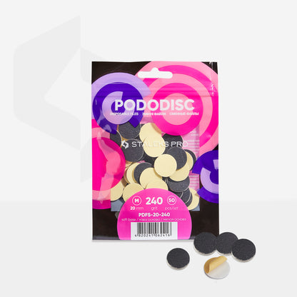 Disposable files on a soft base for pedicure disc PODODISC STALEKS PRO M 240 grit (50 pcs) - Pipa Cosmetics Staleks Pro