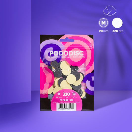 Disposable files on a soft base for pedicure disc PODODISC STALEKS PRO M 320 grit (50 pcs) - Pipa Cosmetics Staleks Pro