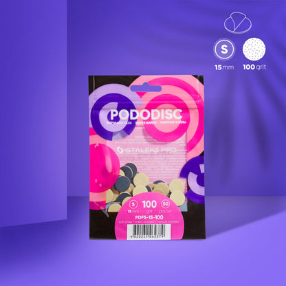 Disposable files on a soft base for pedicure disc PODODISC STALEKS PRO S 100 grit (50 pcs) - Pipa Cosmetics Staleks Pro