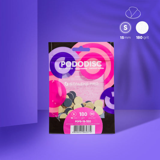 Disposable files on a soft base for pedicure disc PODODISC STALEKS PRO S 180 grit (50 pcs) - Pipa Cosmetics Staleks Pro