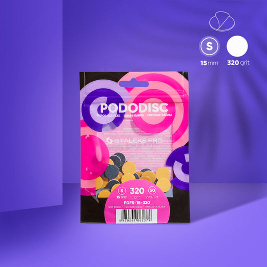 Disposable files on a soft base for pedicure disc PODODISC STALEKS PRO S 320 grit (50 pcs) - Pipa Cosmetics Staleks Pro