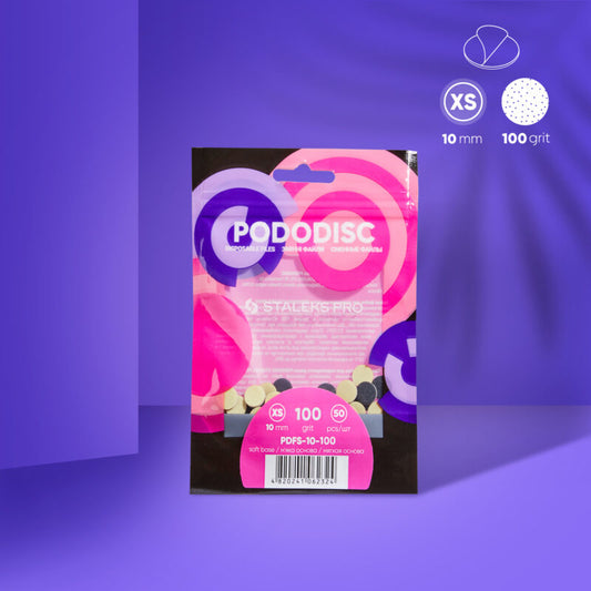 Disposable files on a soft base for pedicure disc PODODISC STALEKS PRO XS 100 grit (50 pcs) - Pipa Cosmetics Staleks Pro