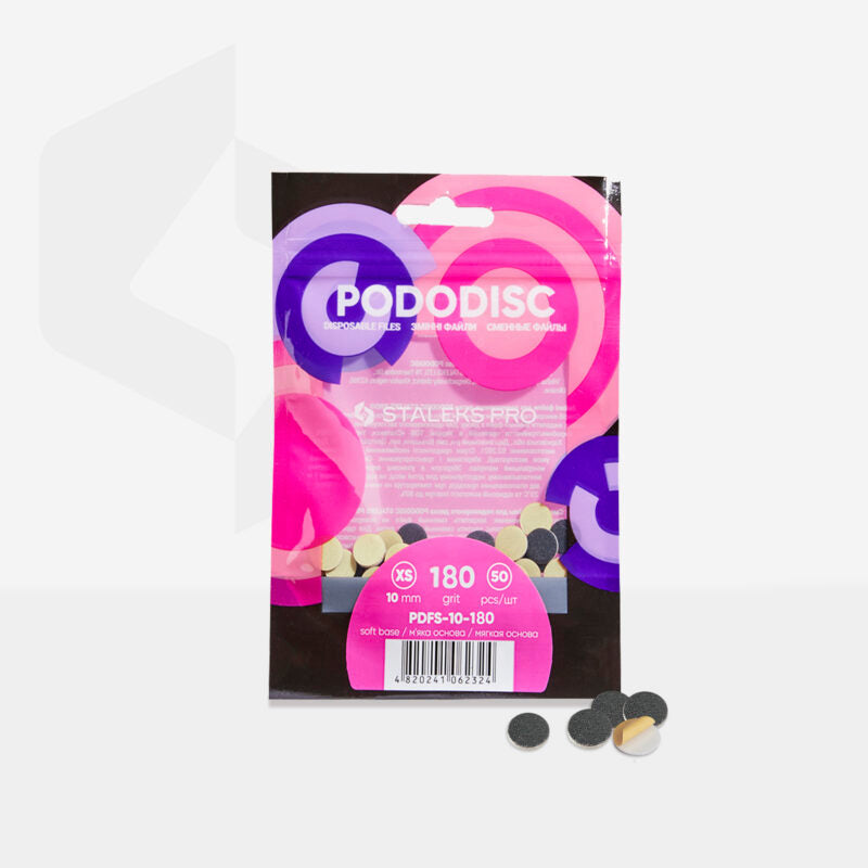 Disposable files on a soft base for pedicure disc PODODISC STALEKS PRO XS 180 grit (50 pcs) - Pipa Cosmetics Staleks Pro