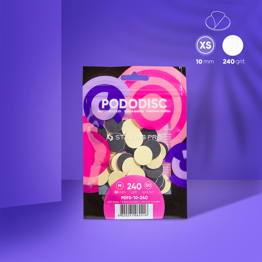 Disposable files on a soft base for pedicure disc PODODISC STALEKS PRO XS 240 grit (50 pcs) - Pipa Cosmetics Staleks Pro