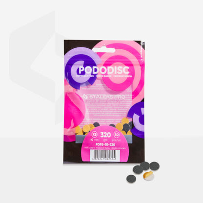 Disposable files on a soft base for pedicure disc PODODISC STALEKS PRO XS 320 grit (50 pcs) - Pipa Cosmetics Staleks Pro