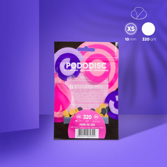 Disposable files on a soft base for pedicure disc PODODISC STALEKS PRO XS 320 grit (50 pcs) - Pipa Cosmetics Staleks Pro