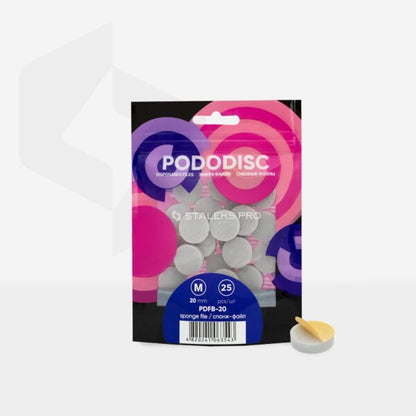 Disposable files-sponges for pedicure disc PODODISC STALEKS PRO M (25 pcs) - Pipa Cosmetics Staleks Pro