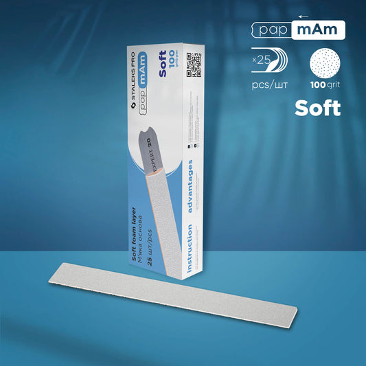 Disposable files whitePapmAm (soft foam layer) EXPERT 20 (25 units) - Pipa Cosmetics Staleks Pro