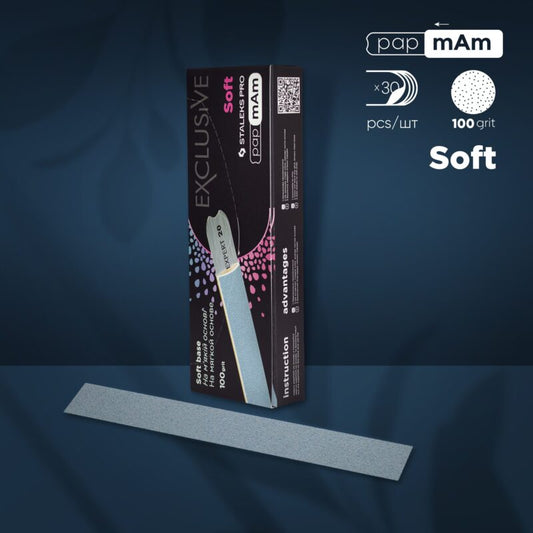 Disposable papmAm files for straight nail file EXPERT 20 100 grit (30 units) - Pipa Cosmetics Staleks Pro