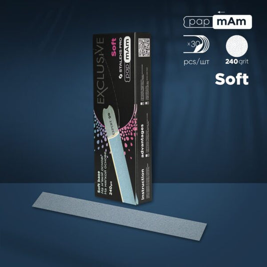 Disposable papmAm files for straight nail file EXPERT 20 240 grit  (30 units) - Pipa Cosmetics Staleks Pro