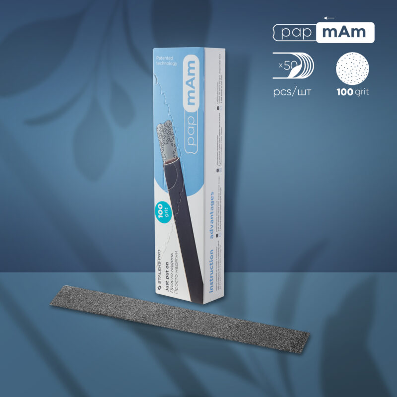 Disposable papmAm files for straight nail file EXPERT 22 100 grit (50 pcs) - Pipa Cosmetics Staleks Pro