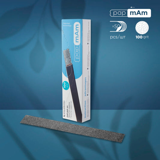 Disposable papmAm files for straight nail file EXPERT 22 100 grit (50 pcs) - Pipa Cosmetics Staleks Pro
