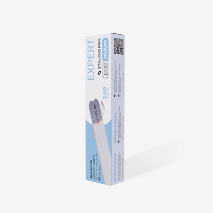 Disposable white files PapmAm  for straight nail files EXPERT 22 - 240 grit (50 pcs) - Pipa Cosmetics Staleks Pro