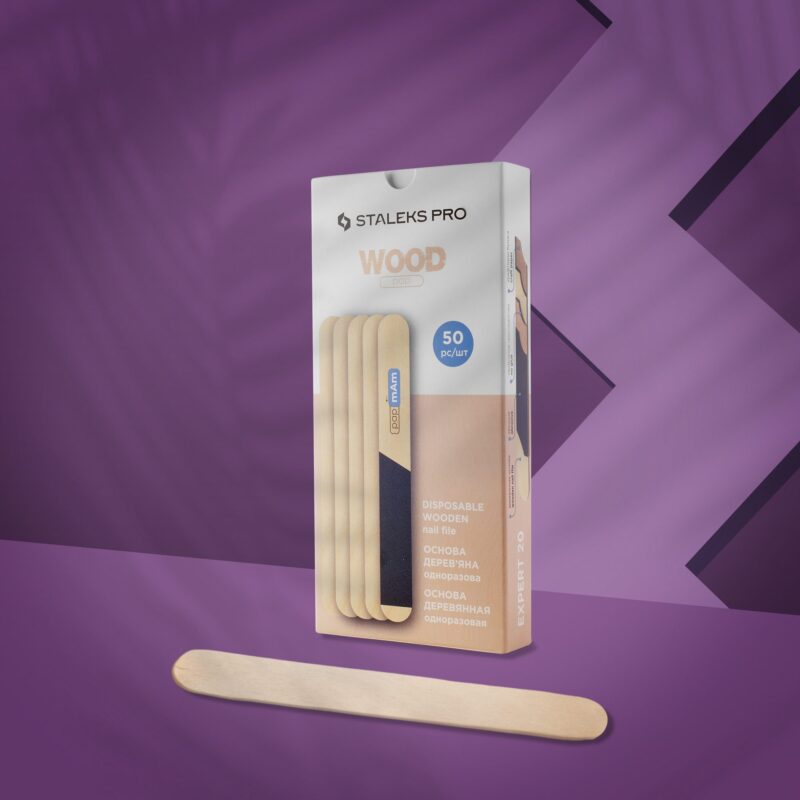 Disposable wooden nail file, straight (base) EXPERT 20 - Pipa Cosmetics Staleks Pro