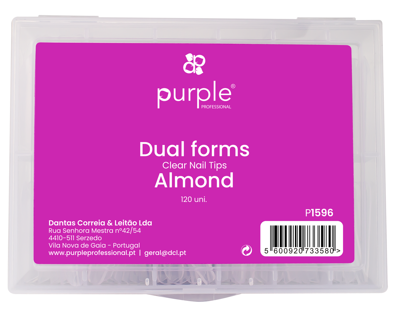 Dual Forms Almond Clear Nail Tips - Pipa Cosmetics Purple Professional®