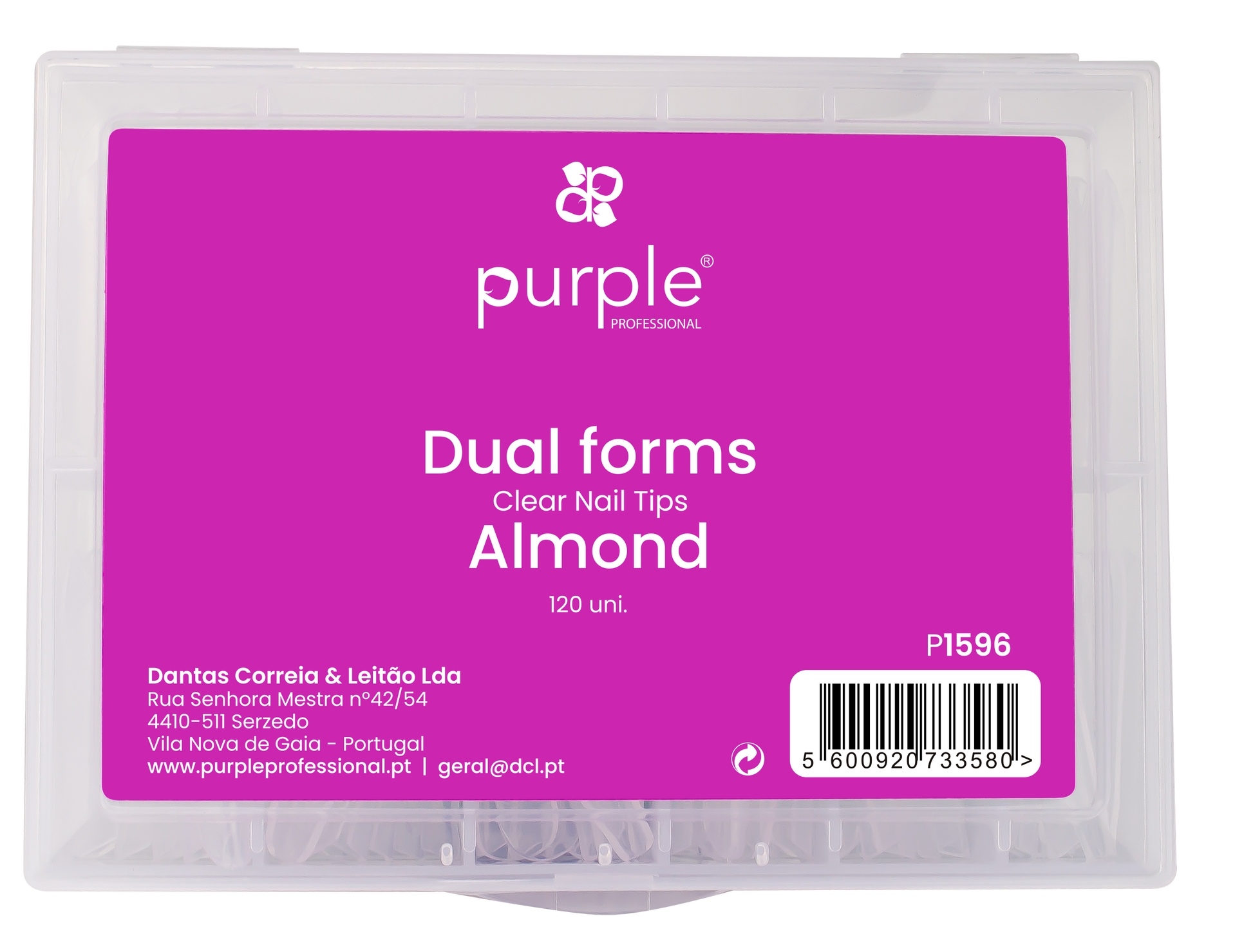 Dual Forms Almond Clear Nail Tips - Pipa Cosmetics Purple Professional®