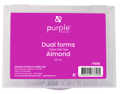 Dual Forms Almond Clear Nail Tips - Pipa Cosmetics Purple Professional®