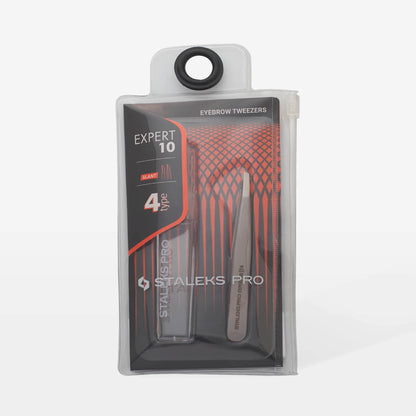 EXPERT 10 TYPE 4 Eyebrow Tweezers (Slanted) - Pipa Cosmetics Staleks Pro